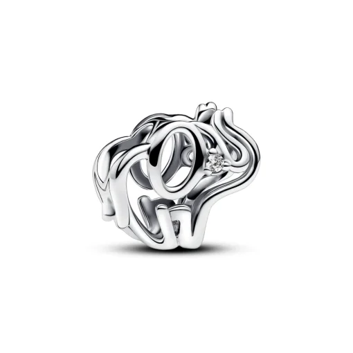 Pandora - Elefant charm der er åbent og med sten i øjet - 793345c01