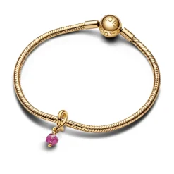 Pandora - Evighedscharm i Forgyldt med Pink sten - 763462c02