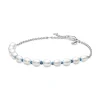 Pandora - Ferskvandsperle armbånd med blå snor - 591689c01