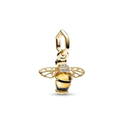 Pandora - Forgyldt bi charm med sten - 762672c01