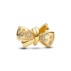 Pandora - Forgyldt sløjfe charm med sten af zirkonia - 763442c01