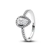 Pandora - Funklende halo dråbe ring i sølv - 192835c01