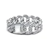 Pandora - Funklende panser facet kæde ring med sten - 193557c01