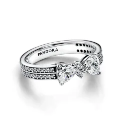 Pandora - Funklende sløjfe ring i sølv - 193552c01