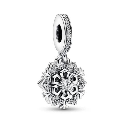 Pandora - Funklende Snefnug charm i sølv - 792355c01