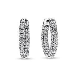 Pandora - Funklende timeless sølv creoler - 292624c01