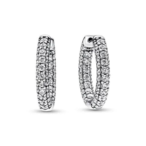 Pandora - Funklende timeless sølv creoler - 292624c01