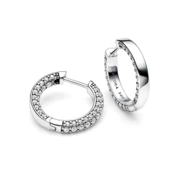 Pandora - Funklende timeless sølv creoler - 292624c01
