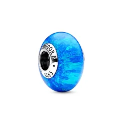 Pandora - Havblåt charm af syntetisk opal - 791691c02