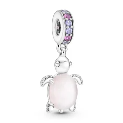 Pandora - Havskildpade med lyserød muranoglas - 798939c02