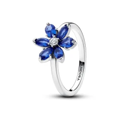 Pandora - Hebarium sølv ring med blå sten - 193000c01