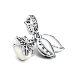 Pandora - Hvid rose charm i sølv - 793200c01