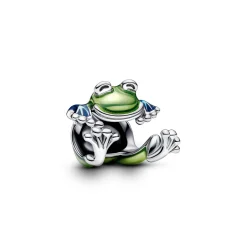 Pandora - Klatrende frø charm med grøn emalje - 793342c01