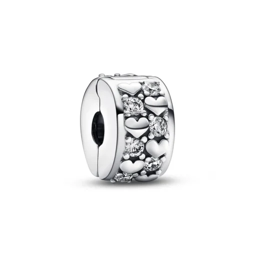 Pandora - Klemme led med sten og hjerter - 792235c01