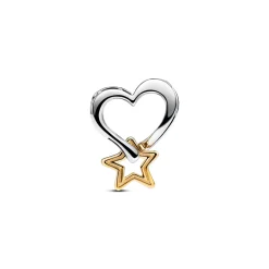 Pandora - Lykkestjerne og hjerte charm - 763513c00