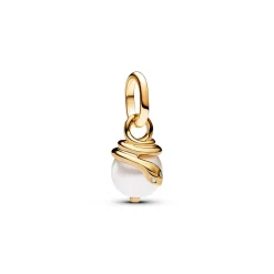 Pandora - ME charm i forgyldt med perle og slange - 763375c01