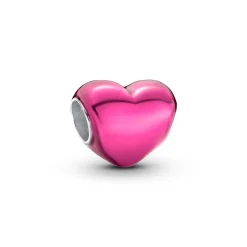 Pandora - Metalisk Pink hjerte med emalje - 793337c03