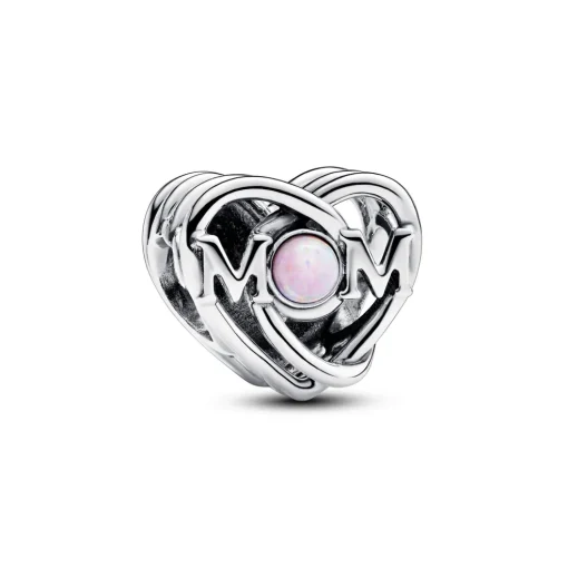 Pandora - Mom sølv charm med opal - 793233c01