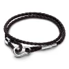 Pandora - Moments dobbelt læder armbånd med sølv lås - 593338c01