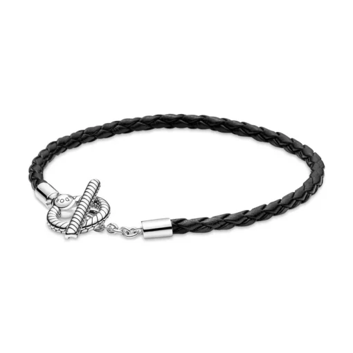 Pandora - Moments læderarmbånd med "T"lås - 591675C