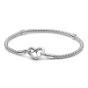 Pandora - Moments slangekæde armbånd med hjerte lås - 592453c00