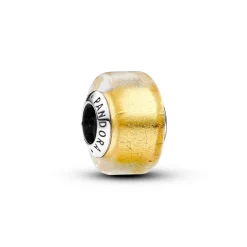 Pandora - Murano glas charm i gylden farve - 793353c00