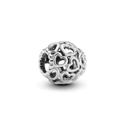 Pandora - Openwork hjerte charm i sølv - 790964