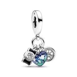 Pandora - Oplevelses charm med kompas, kamera og verdenskort - 792703c01