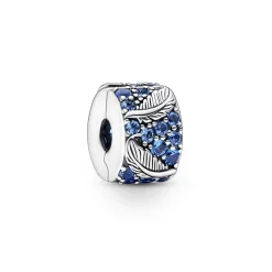 Pandora - Pavé og fjer klemmeled i sølv - 792552c01
