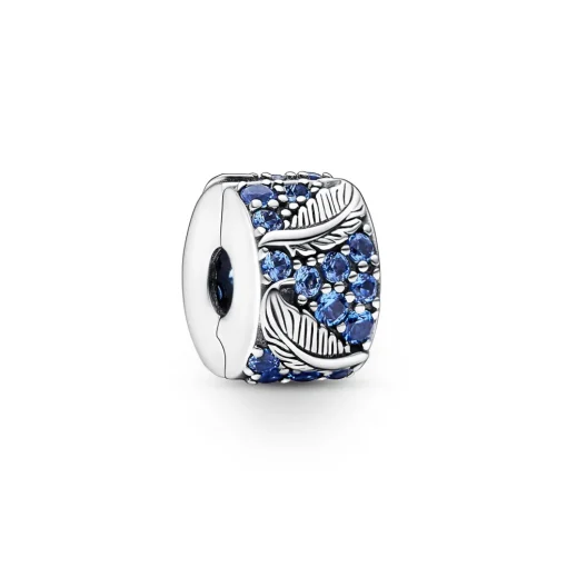 Pandora - Pavé og fjer klemmeled i sølv - 792552c01