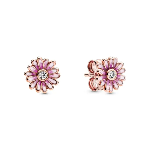 Pandora - Pink Marguerit ørestik med zirkonia - 288773c01