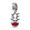 Pandora - Rensdyr med rød tud charm i sølv - 792330c01