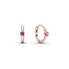Pandora - Rosa forgyldte creoler med lyserød sten - 289304C03