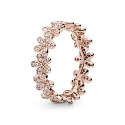 Pandora - Rose forgyldt ring med blomster - 180934cz