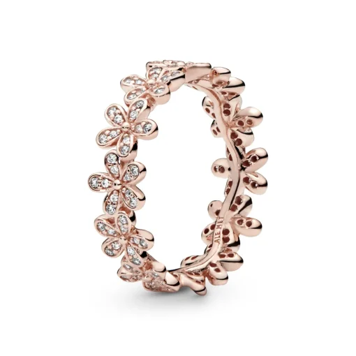 Pandora - Rose forgyldt ring med blomster - 180934cz