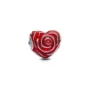 Pandora - Rose hjerte charm i sølv og emalje - 793673c01