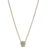 Pandora - Rund pavé halo halskæde i forgyldt - 363548c01-45