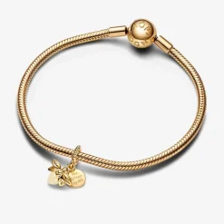 Pandora - Selvlysende ildflue charm i forgyldt - 769352c01