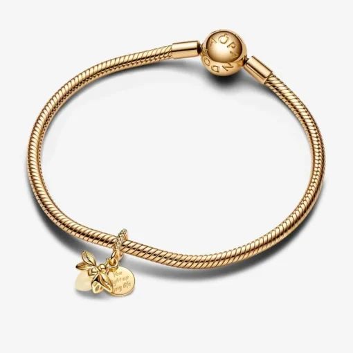 Pandora - Selvlysende ildflue charm i forgyldt - 769352c01