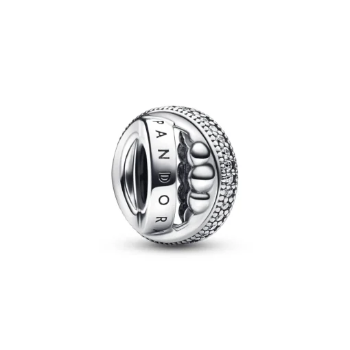 Pandora - Signatur, kugle og pavé charm - 792317c01