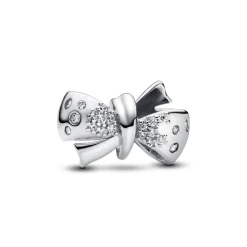 Pandora - Sløjfe charm i sølv med sten af zirkonia - 793442c01