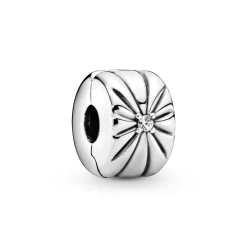 Pandora - Sølv klemmeled med zirkonia sten - 798614