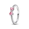 Pandora - Sølv ring med sløjfe og Pink zirkonia - 193510c01