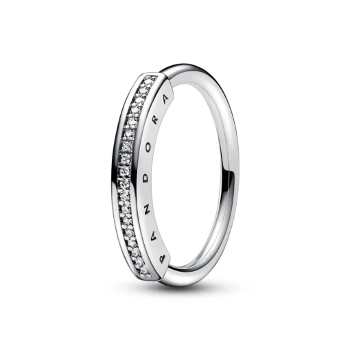 Pandora - Sølv signatur ring med sten af zirkonia - 192283c01