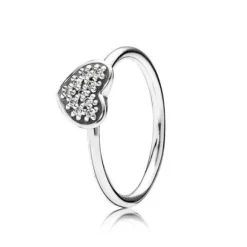 Pandora - Sølvring med hjerte - 190890cz
