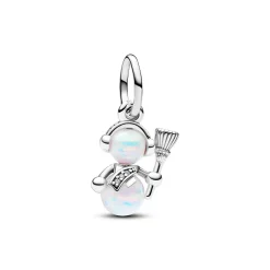 Pandora - Snemand charm i sølv med syntetisk opal - 792981c01