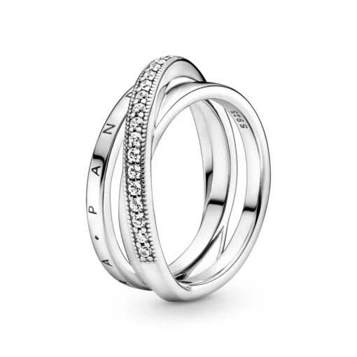 Pandora - Snoet signatur ring med sten - 199057c01