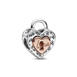 Pandora - To delt hjerte hængelås charm - 782505c00
