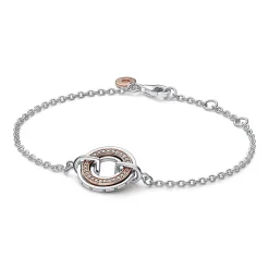 Pandora - To  farvet signatur logo armbånd med sten - 582741c01