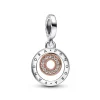 Pandora - To farvet signatur charm med sten i pavé - 782287c01